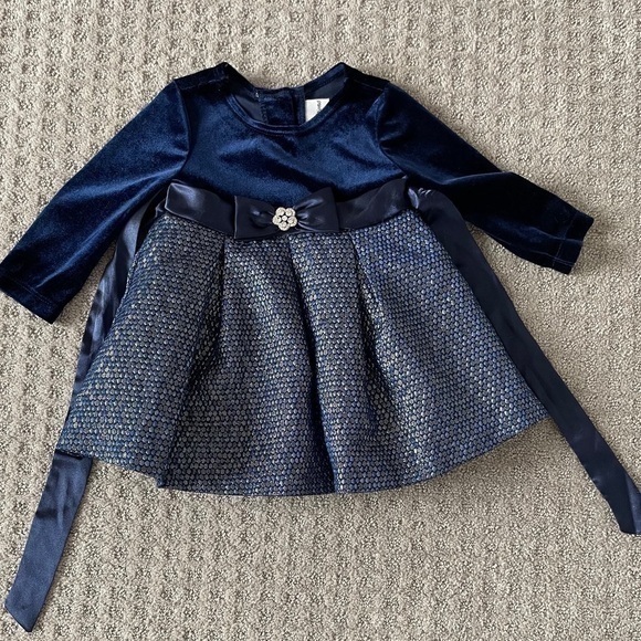 Rare Editions  navy holiday dress - Picture 1 of 3